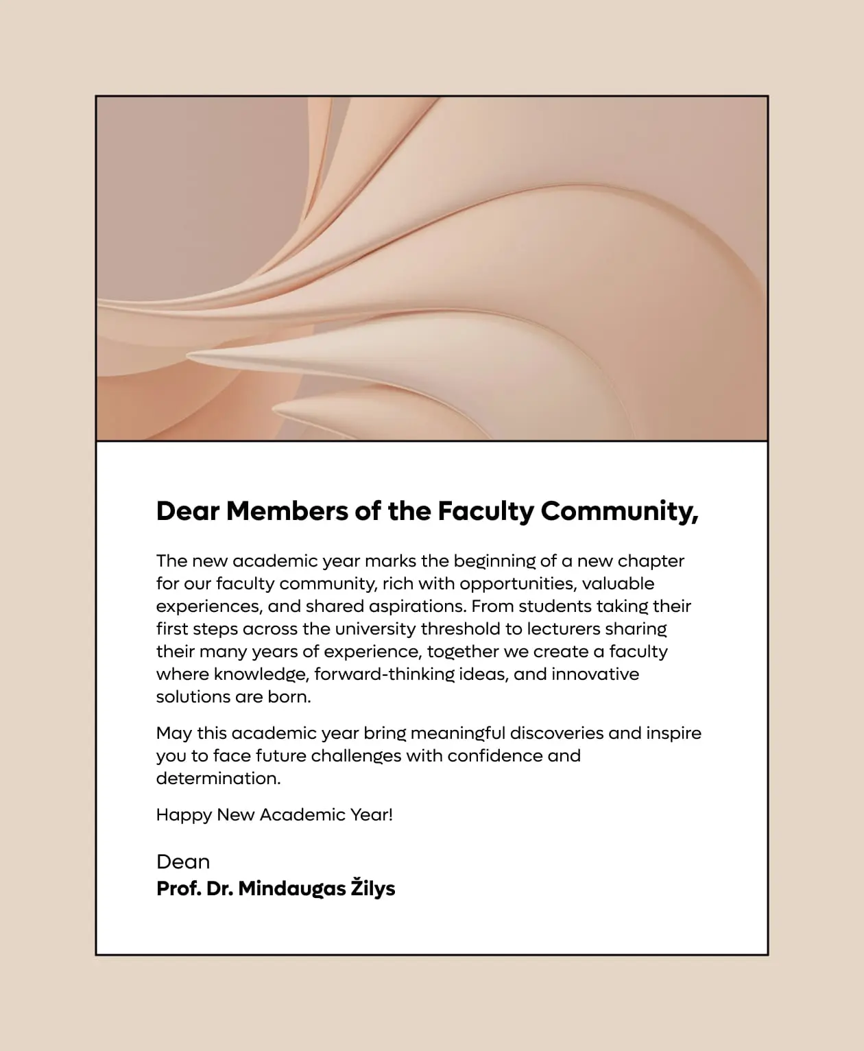 Welcome Message From Dean